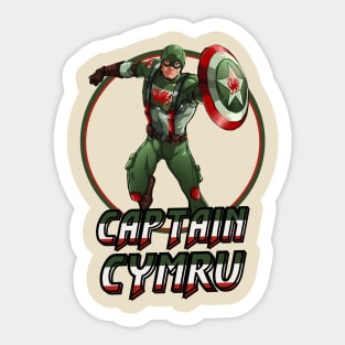 Captain Cymru comic book hero, Welsh Avenger Sticker